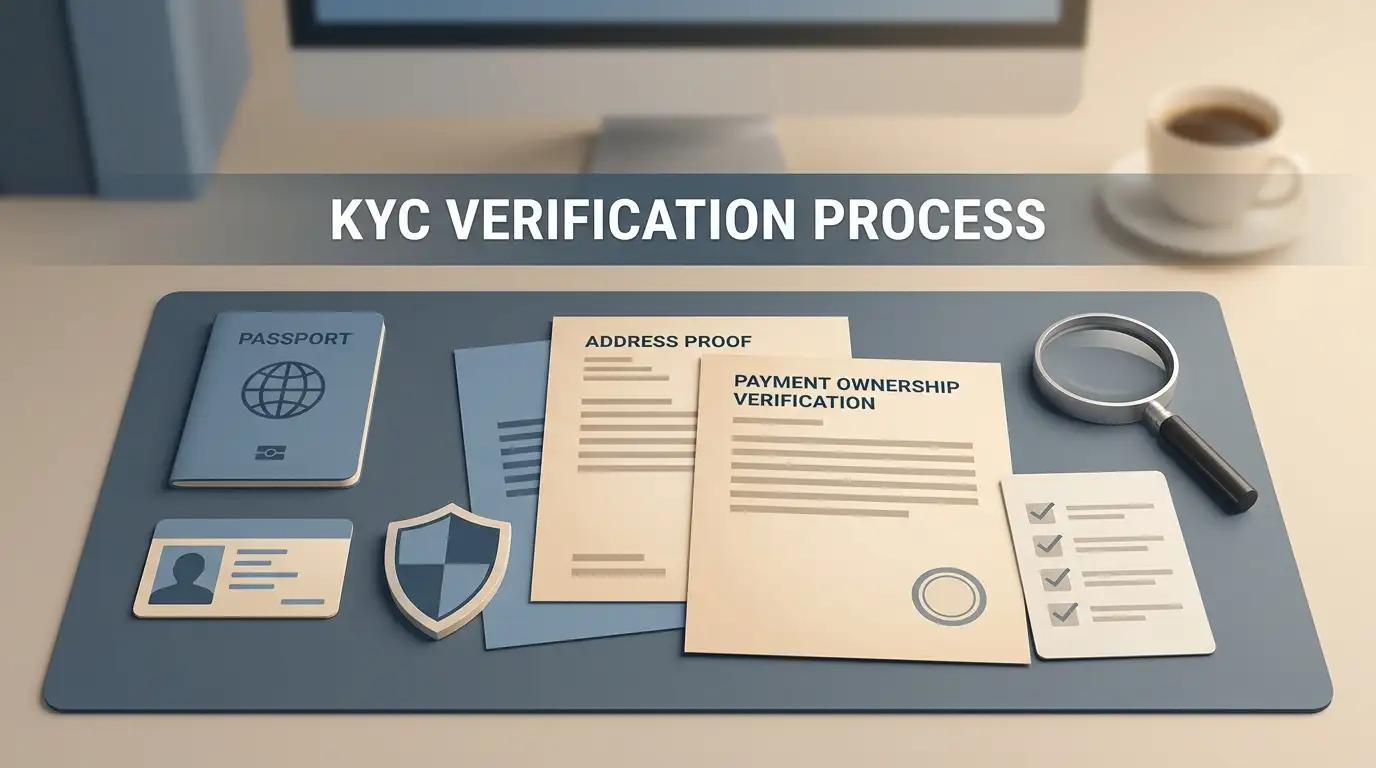 365casino KYC checklist with identity and address verification icons